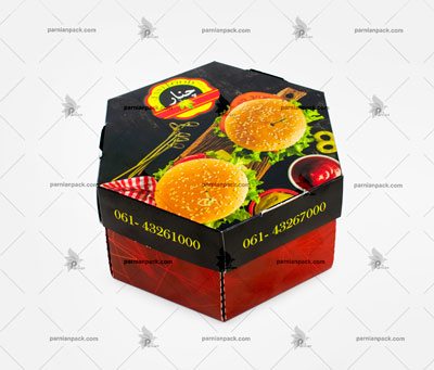 جعبه برگر 6 ضلعی